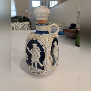 Vintage Tilso Japan European Flair Porcelain Decanter w/Working Music Box & Cork
